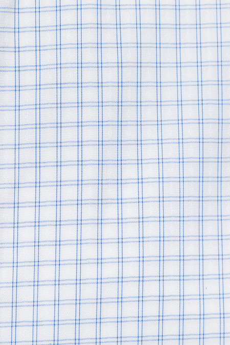 Модная мужская рубашка в клетку с длинным рукавом арт. SL 9020 R CEL 0291/182068 от Meucci (Италия) - фото. Цвет: Белый в голубую клетку. Купить в интернет-магазине https://shop.meucci.ru

