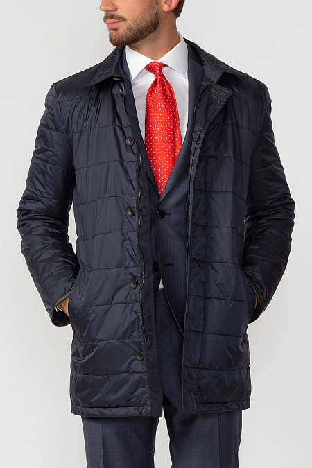Утепленная куртка для мужчин бренда Meucci (Италия), арт. 83221 - фото. Цвет: Темно-синий. Купить в интернет-магазине https://shop.meucci.ru
