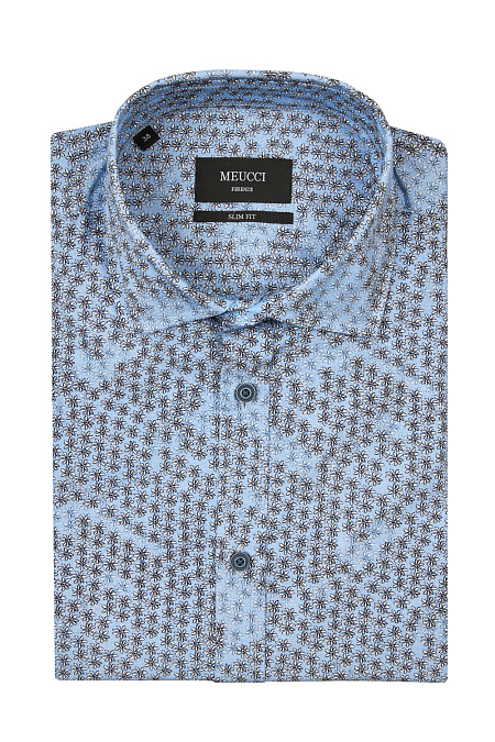 Модная мужская рубашка с коротким рукавом арт. SL 91900R 33143/14816 от Meucci (Италия) - фото. Цвет: Принт. Купить в интернет-магазине https://shop.meucci.ru

