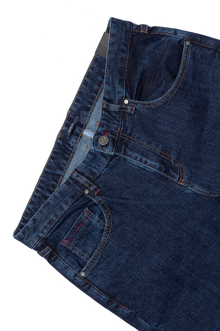 Мужские брендовые темно-синие джинсы зауженные книзу  арт. CLDBM SL - 001 Meucci (Италия) - фото. Цвет: Темно-синий. Купить в интернет-магазине https://shop.meucci.ru
