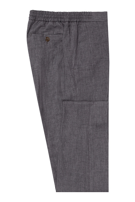 Мужские брендовые брюки casual из льна арт. LM104 SMOKE Meucci (Италия) - фото. Цвет: Серый. Купить в интернет-магазине https://shop.meucci.ru
