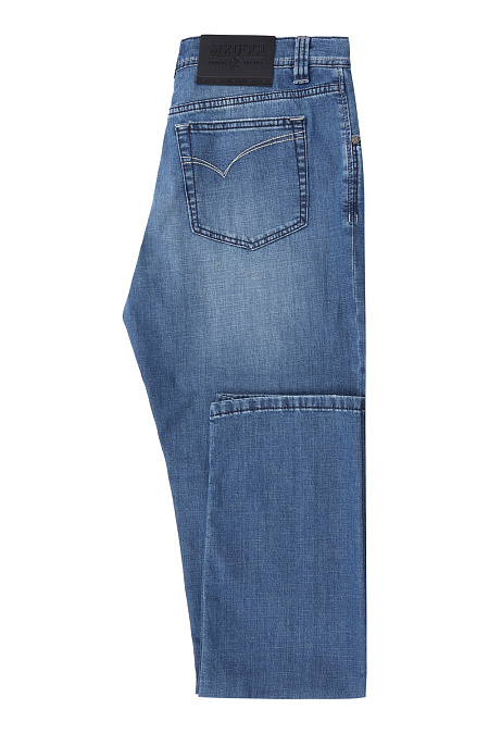 Мужские брендовые джинсы (slim fit) арт. ABMR67/3333_SL Meucci (Италия) - фото. Цвет: Синий. Купить в интернет-магазине https://shop.meucci.ru
