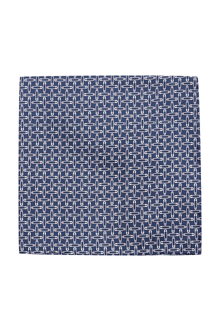 Платок из шелка для мужчин бренда Meucci (Италия), арт. 7574/1 - фото. Цвет: Синий с рисунком. Купить в интернет-магазине https://shop.meucci.ru
