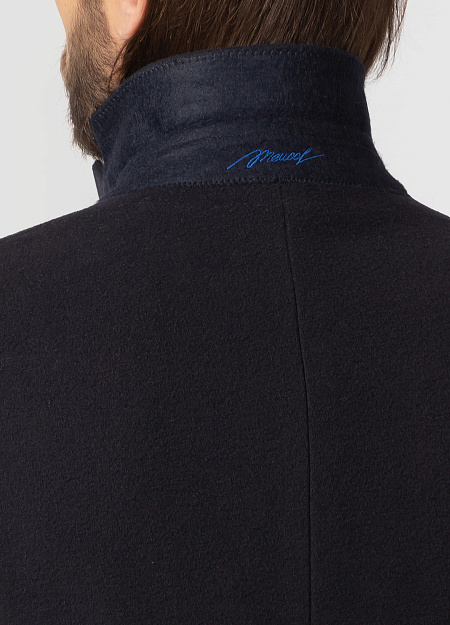 Классическое пальто из шерсти для мужчин бренда Meucci (Италия), арт. R 2044/00 - фото. Цвет: Темно-синий. Купить в интернет-магазине https://shop.meucci.ru
