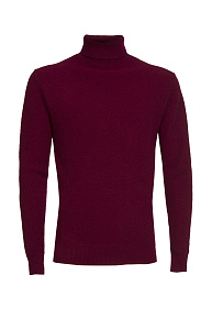 Вязаный свитер из шерсти с кашемиром бордового цвета  (CASH  T-NECK/7030/SM7189)