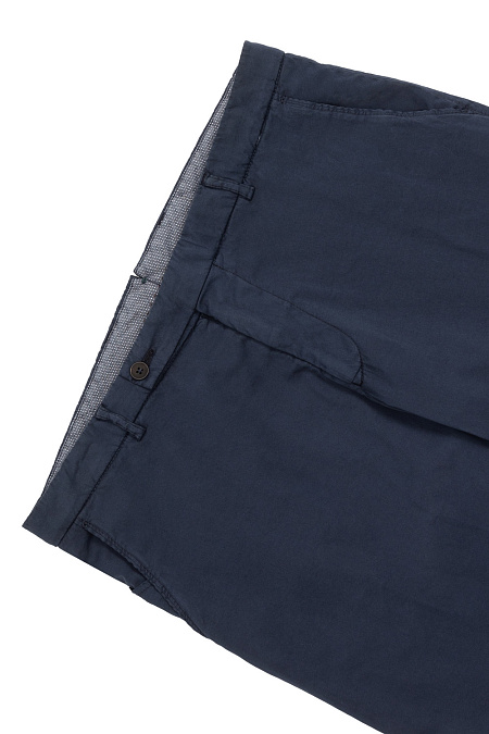 Мужские брюки из хлопка с шелком темно-синие арт. TF 0599X NAVY Meucci (Италия) - фото. Цвет: Темно-синий. Купить в интернет-магазине https://shop.meucci.ru
