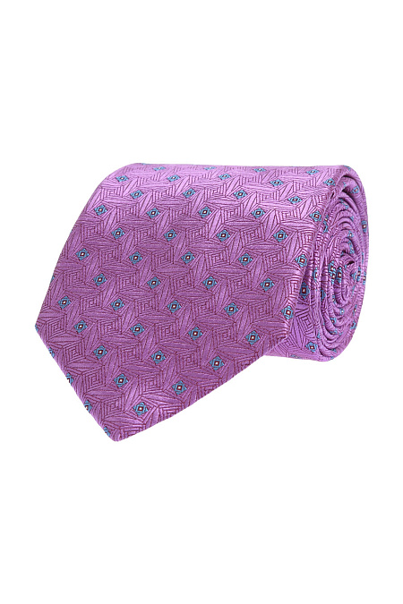 Сиреневый галстук с орнаментом и микродизайном для мужчин бренда Meucci (Италия), арт. 36306/7 - фото. Цвет: Сиреневый. Купить в интернет-магазине https://shop.meucci.ru
