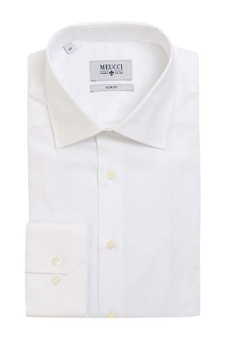 Модная мужская классическая белая рубашка арт. SL 090202 RL 13171/201006 от Meucci (Италия) - фото. Цвет: Белый. Купить в интернет-магазине https://shop.meucci.ru

