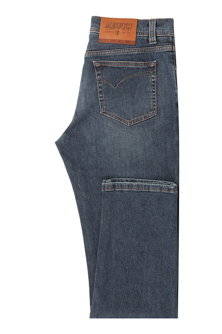 Мужские брендовые джинсы (slim fit) арт. SL 32/4444 Meucci (Италия) - фото. Цвет: Синий. Купить в интернет-магазине https://shop.meucci.ru
