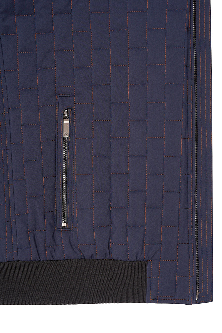 Куртка-бомбер на легком утеплителе темно-синяя для мужчин бренда Meucci (Италия), арт. 2350 - фото. Цвет: Темно-синий. Купить в интернет-магазине https://shop.meucci.ru
