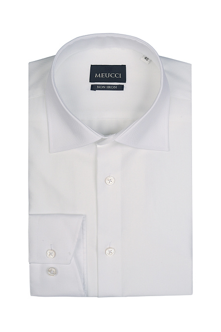 Модная мужская рубашка с длинным рукавом белого цвета арт. SL 0191200714 RL NON/220202 Meucci (Италия) - фото. Цвет: Белый. 