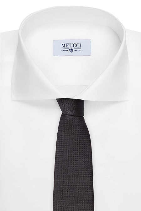 Черный галстук с микродизайном для мужчин бренда Meucci (Италия), арт. 11516/1 - фото. Цвет: Черный. Купить в интернет-магазине https://shop.meucci.ru

