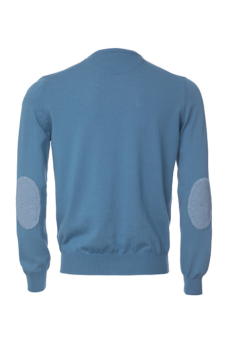 Хлопковый джемпер голубого цвета для мужчин бренда Meucci (Италия), арт. 57128/20613/520 - фото. Цвет: Голубой. Купить в интернет-магазине https://shop.meucci.ru
