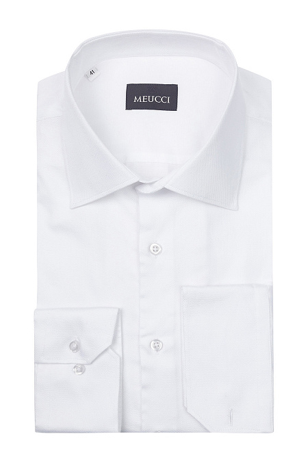 Модная мужская рубашка белая с микродизайном арт. SLA212003 от Meucci (Италия) - фото. Цвет: Белый, микродизайн. Купить в интернет-магазине https://shop.meucci.ru

