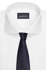 Темно-синий галстук из шелка с микродизайном (EKM212202-77)