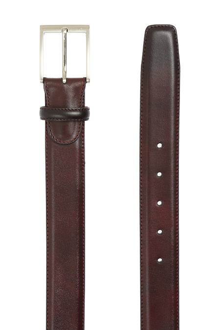 Кожаный ремень с металлической пряжкой для мужчин бренда Meucci (Италия), арт. 1078 BURDEOS - фото. Цвет: Коричневый. Купить в интернет-магазине https://shop.meucci.ru
