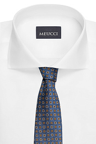 Синий галстук из шелка с орнаментом (EKM212202-29)