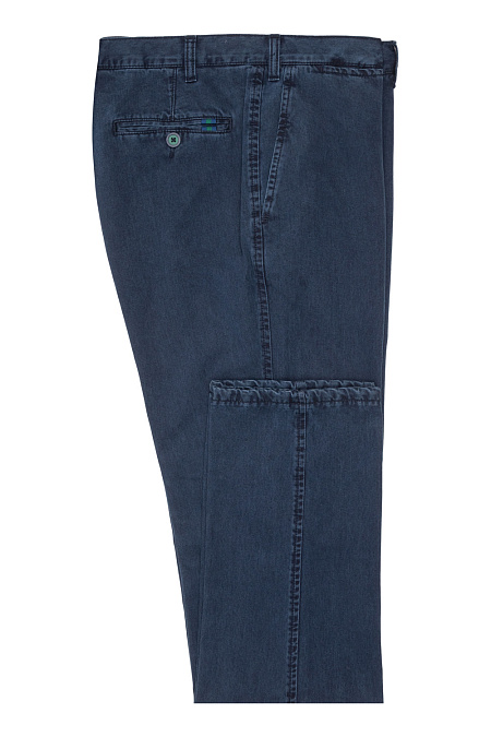Мужские брендовые брюки из ткани имитирующей джинсу арт. 1350/01532/502 Meucci (Италия) - фото. Цвет: Синий. Купить в интернет-магазине https://shop.meucci.ru
