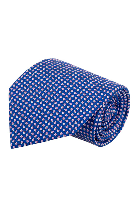 Ярко-синий галстук с мелким орнаментом для мужчин бренда Meucci (Италия), арт. 7245/2 - фото. Цвет: Синий. Купить в интернет-магазине https://shop.meucci.ru
