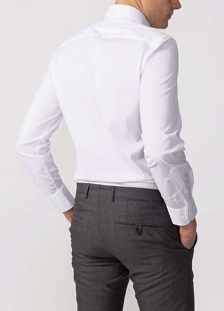 Модная мужская белая классическая рубашка арт. SL 90202 RL BAS0293/141708 от Meucci (Италия) - фото. Цвет: Белый, гладь. Купить в интернет-магазине https://shop.meucci.ru

