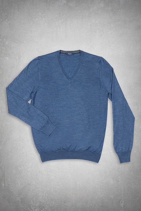 Мужской брендовый пуловер арт. 57115/13190/569 Meucci (Италия) - фото. Цвет: Синий. Купить в интернет-магазине https://shop.meucci.ru
