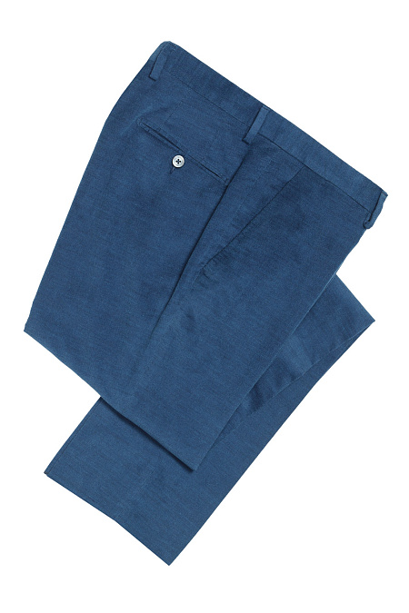 Мужские брендовые брюки от костюма арт. MI 2207161/7003 Meucci (Италия) - фото. Цвет: Синий, вельвет. Купить в интернет-магазине https://shop.meucci.ru
