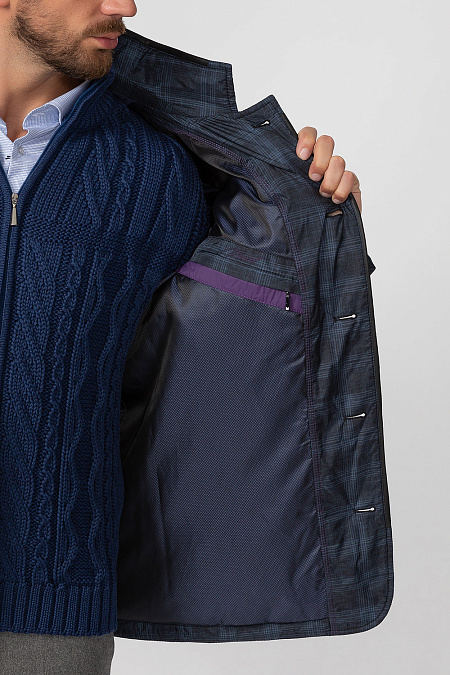 Легкая куртка для мужчин бренда Meucci (Италия), арт. 9018/2 - фото. Цвет: Темно-синий в клетку. Купить в интернет-магазине https://shop.meucci.ru
