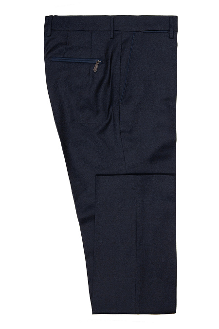 Мужские брендовые брюки синего цвета из шерсти арт. RD5470 BLUE Meucci (Италия) - фото. Цвет: Тёмно-синий. Купить в интернет-магазине https://shop.meucci.ru
