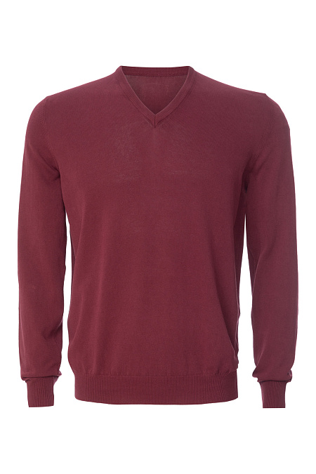 Хлопковый пуловер бордового цвета для мужчин бренда Meucci (Италия), арт. 55149/21401/108 - фото. Цвет: Бордовый. Купить в интернет-магазине https://shop.meucci.ru
