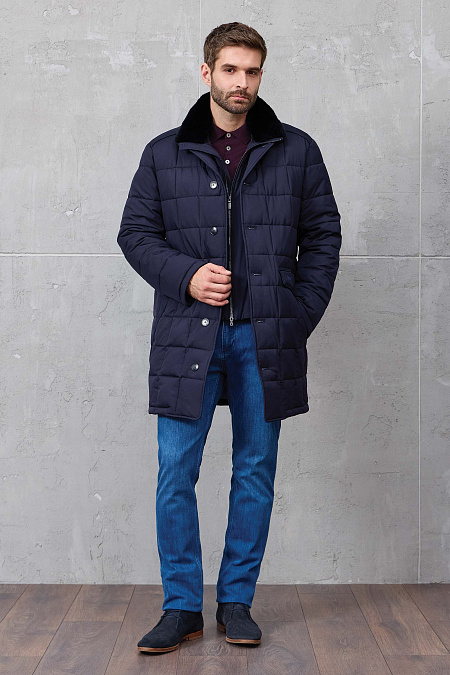 Мужские брендовые джинсы синие зауженные книзу арт. CLDBM 2201 SL Meucci (Италия) - фото. Цвет: Синий. Купить в интернет-магазине https://shop.meucci.ru
