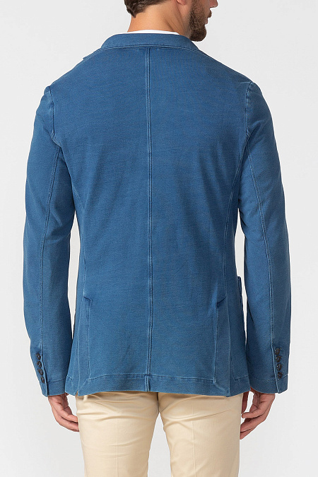 Трикотажный пиджак синего цвета для мужчин бренда Meucci (Италия), арт. 1552100/1 - фото. Цвет: Синий. Купить в интернет-магазине https://shop.meucci.ru
