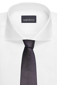 Темно-фиолетовый галстук из шелка с мелким цветным орнаментом (EKM212202-44)