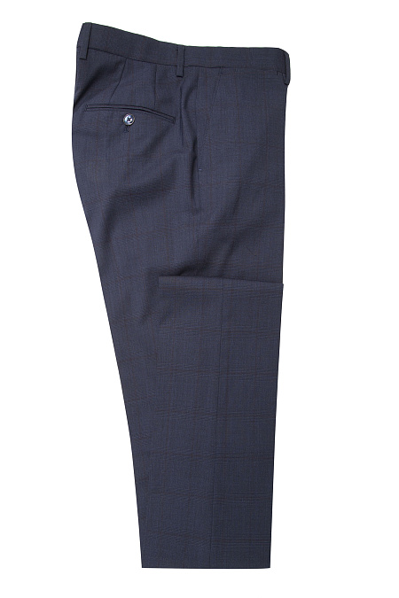 Мужские брюки классические серо-синие в клетку арт. MI 30062DR/8037 Meucci (Италия) - фото. Цвет: серо-синий. Купить в интернет-магазине https://shop.meucci.ru
