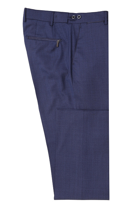 Мужские брендовые синие брюки из шерсти арт. VB6954 BLUE Meucci (Италия) - фото. Цвет: Синий. Купить в интернет-магазине https://shop.meucci.ru
