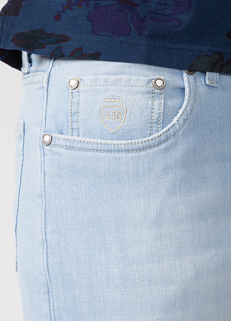 Мужские брендовые светло-голубые джинсы арт. T45 MRZ/W962 Meucci (Италия) - фото. Цвет: Светло-голубой. Купить в интернет-магазине https://shop.meucci.ru
