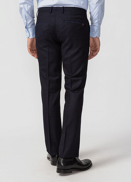 Мужские брендовые шерстяные брюки синего цвета арт. RD5470 BLUE Meucci (Италия) - фото. Цвет: Синий. Купить в интернет-магазине https://shop.meucci.ru
