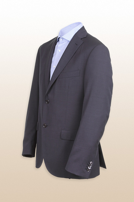 Мужской приталенный серый костюм из натуральной шерсти Meucci (Италия), арт. MI 2200132/199 - фото. Цвет: Синий (серый оттенок).