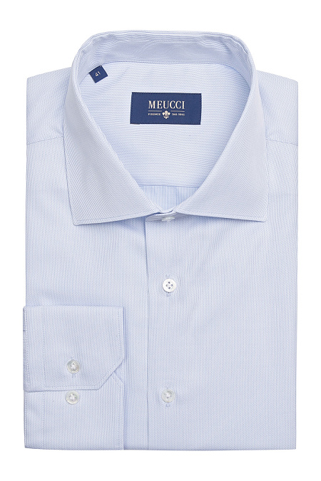 Модная мужская голубая классическая рубашка арт. SL 90202 RL BAS2193/141707 от Meucci (Италия) - фото. Цвет: Голубой. Купить в интернет-магазине https://shop.meucci.ru

