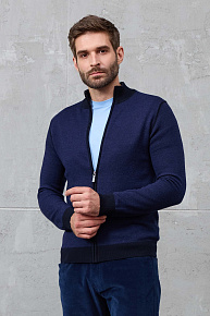 Темно-синий кардиган на молнии (23014/22025 Dk.NAVY)