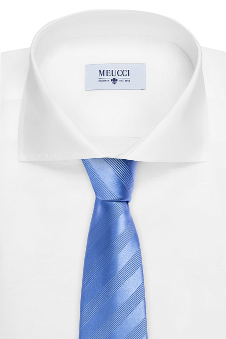 Галстук голубого цвета из шелка для мужчин бренда Meucci (Италия), арт. 1305/3 - фото. Цвет: Голубой. Купить в интернет-магазине https://shop.meucci.ru
