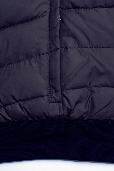 Стеганая короткая куртка-пуховик с капюшоном  для мужчин бренда Meucci (Италия), арт. 7455 - фото. Цвет: Темно-синий. Купить в интернет-магазине https://shop.meucci.ru
