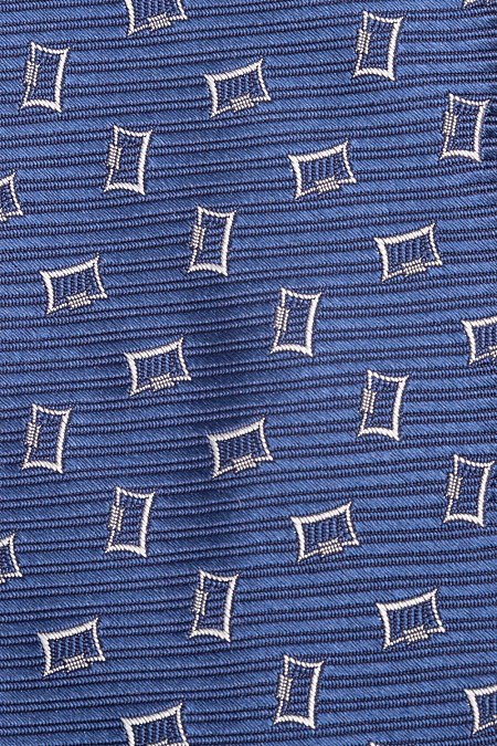 Галстук из шелка для мужчин бренда Meucci (Италия), арт. 40036/2 - фото. Цвет: Синий с рисунком. Купить в интернет-магазине https://shop.meucci.ru
