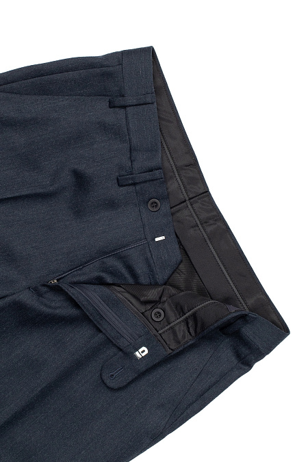 Мужские брендовые брюки полушерстяные серо-синего цвета  арт. 1065/02160/105 Meucci (Италия) - фото. Цвет: . Купить в интернет-магазине https://shop.meucci.ru
