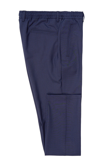 Мужские брендовые брюки темно-синие из шерсти в спортивном стиле  арт. MI 16368320-02 Meucci (Италия) - фото. Цвет: Темно-синий. Купить в интернет-магазине https://shop.meucci.ru
