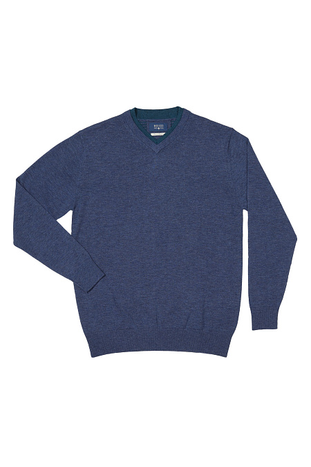 Мужской брендовый пуловер арт. MW8-0203 Meucci (Италия) - фото. Цвет: Синий. Купить в интернет-магазине https://shop.meucci.ru

