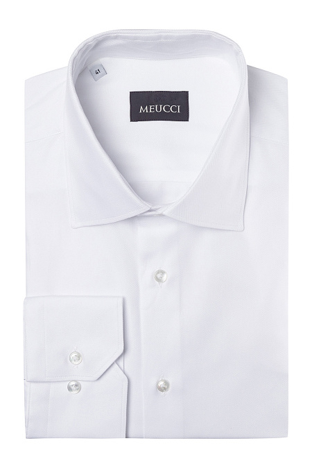 Модная мужская рубашка белая с микродизайном арт. SL 90202 R BAS 0191/141924 от Meucci (Италия) - фото. Цвет: Белый, микродизайн диагональ . Купить в интернет-магазине https://shop.meucci.ru

