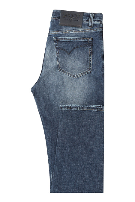 Мужские брендовые джинсы (slim fit) арт. SL 31/3333 Meucci (Италия) - фото. Цвет: Синий. Купить в интернет-магазине https://shop.meucci.ru
