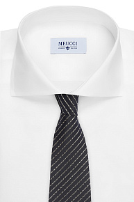 Черный галстук в косую полоску (J1456/1)
