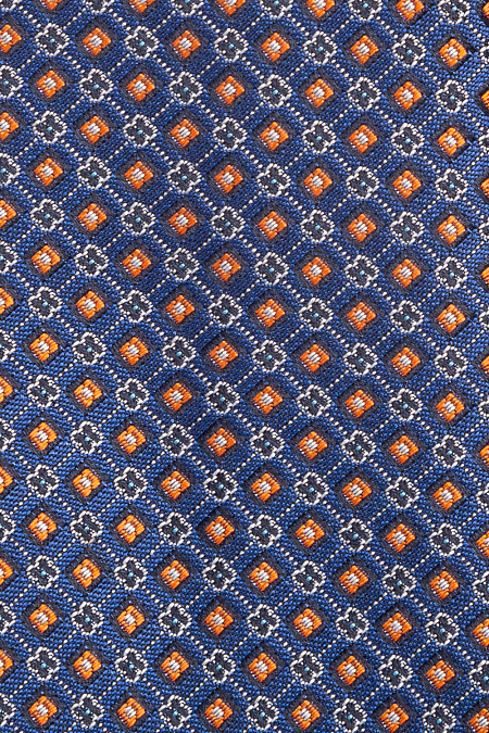 Галстук из шелка для мужчин бренда Meucci (Италия), арт. 37274/1 - фото. Цвет: Синий с принтом. Купить в интернет-магазине https://shop.meucci.ru
