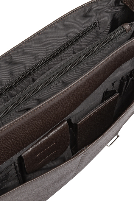 Кожаный портфель  для мужчин бренда Meucci (Италия), арт. О-78138 - фото. Цвет: Темно-коричневый. Купить в интернет-магазине https://shop.meucci.ru
